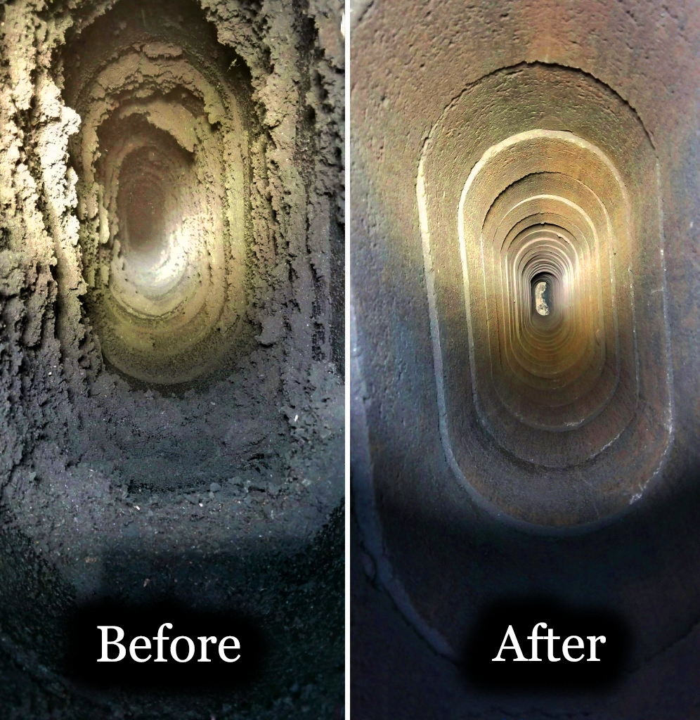 Dirty Chimney before and after