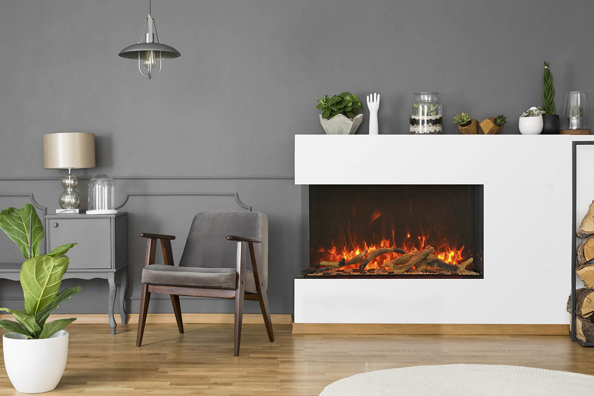 Amantii - 40-TRU-VIEW-XL XT 3 Sided Electric Fireplace