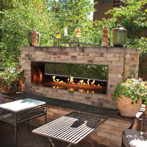 White Mountain Hearth - Outdoor Linear See-Through Fireplaces