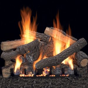 White Mountain Hearth - Vented Slope Glaze Burners and Matching Log Sets