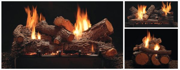 White Mountain Hearth - Vent-Free Multi-Sided Slope Glaze Burners and Matching Log Sets