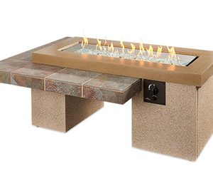 The Outdoor Greatroom Company - Brown Uptown Linear Gas Fire Pit Table
