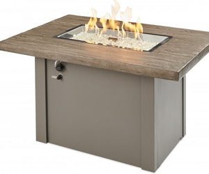 The Outdoor Greatroom Company - Driftwood Havenwood Rectangular Gas Fire Pit Table with Grey Base