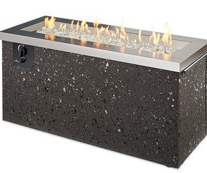 The Outdoor Greatroom Company - Stainless Steel Key Largo Linear Gas Fire Pit Table