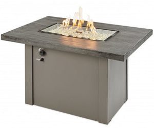 The Outdoor Greatroom Company - Stone Grey Havenwood Rectangular Gas Fire Pit Table with Grey Base