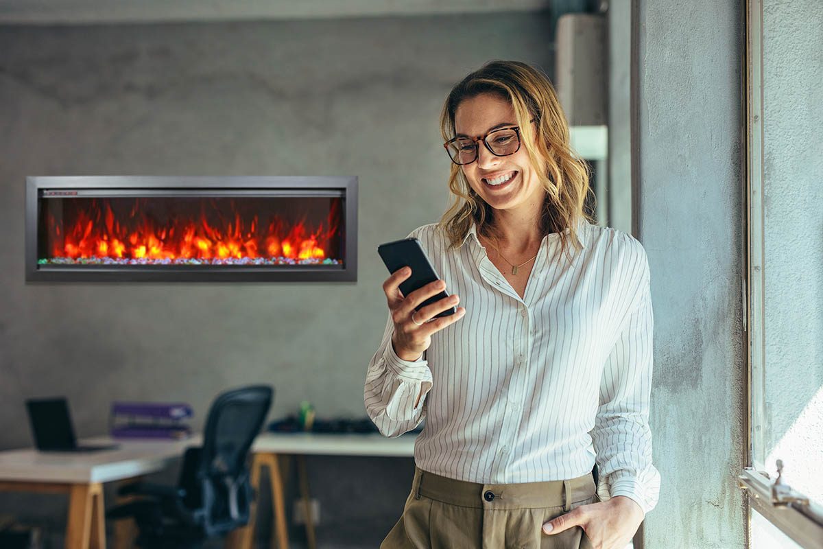 Amantii - SYM-50 BESPOKE Symmetry Electric Fireplace - Image 4