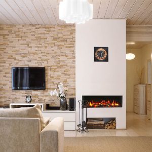 Amantii - True View Slim Smart 60 inch 3 Sided Electric Fireplace
