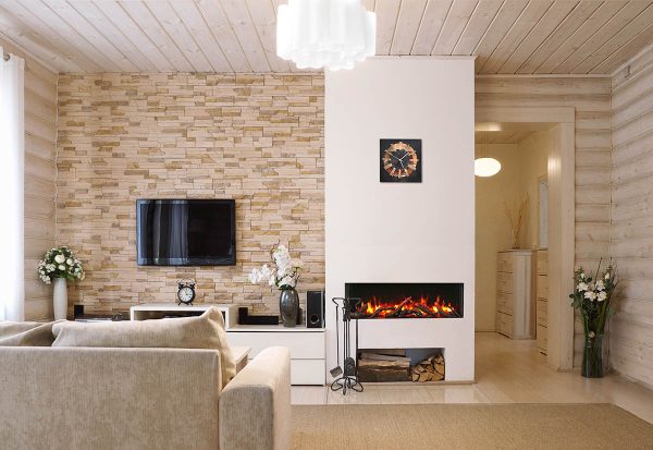 Amantii - True View Slim Smart 60 inch 3 Sided Electric Fireplace