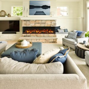 Amantii - True View Slim Smart 72 inch 3 Sided Electric Fireplace