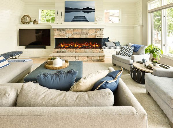 Amantii - True View Slim Smart 72 inch 3 Sided Electric Fireplace