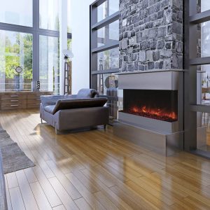 Amantii - True View XL Deep Smart 40 inch 3 Sided Electric Fireplace