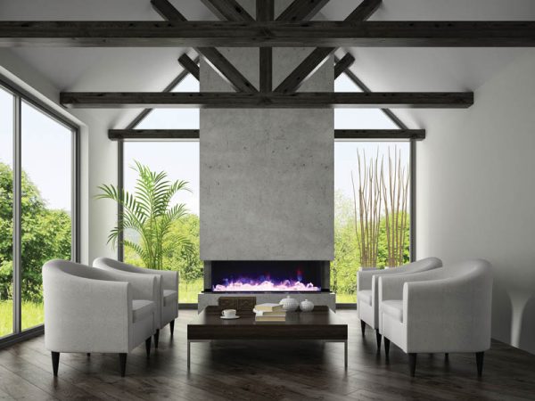 Amantii - True View XL Deep Smart 72 inch 3 Sided Electric Fireplace