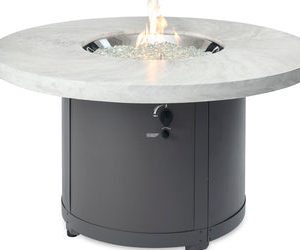 The Outdoor Greatroom Company - White Onyx Beacon Round Gas Fire Pit Table