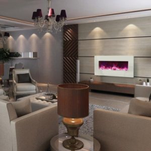 Amantii - WM-BI-34-4423-WHTGLS Electric Fireplace