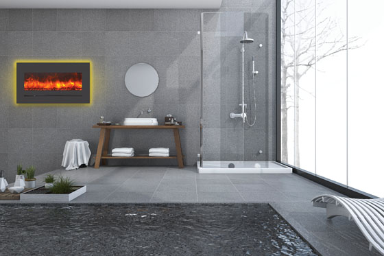 Amantii - WM-FML-34-4023-STL Linear Electric Fireplace