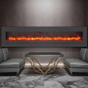 Amantii - WM-FML-88-9623-STL Linear Electric Fireplace