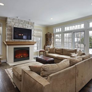 Amantii - ZECL-31-3228-STL-ARCH Zero Clearance Electric Fireplace