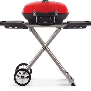 Napoleon - TravelQ™ 285X Portable Propane Gas Grill and Scissor Cart with Griddle, Red